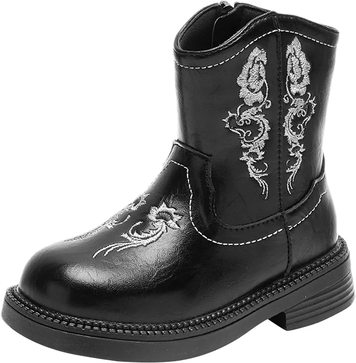 Детские сапоги для девочек с вышивкой Cowboy Western Boots rismart, Black