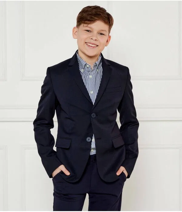Детская элегантная шерстяная куртка для мальчиков BOSS Kidswear, Blu Marino