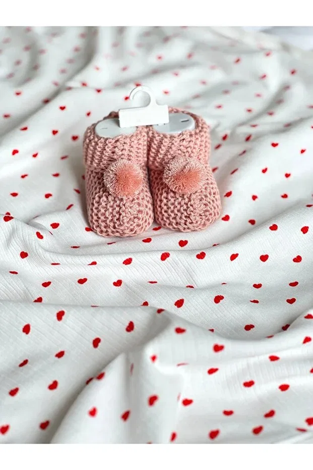 Детские пинетки для новорожденных трикотажные Knitted baby booties newborn gift dried rose Betsy Studio, Rose Dry — фото 4