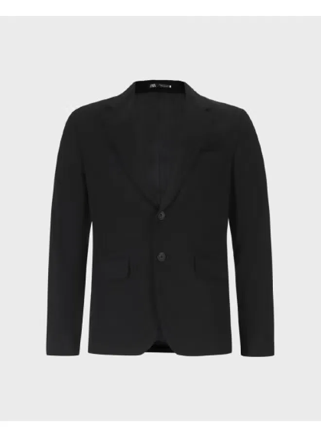 Пиджак повседневный с четкой линией плеч Zara, черный