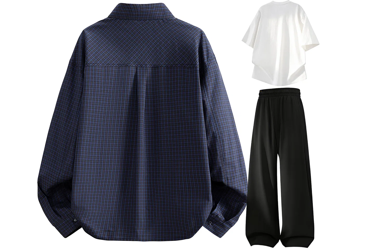 Детский комплект с рубашкой, принтом в клетку, с футболкой и брюками, Shirt Matching Sets Unisex Lapel Moderate, WARRIOR — фото 4