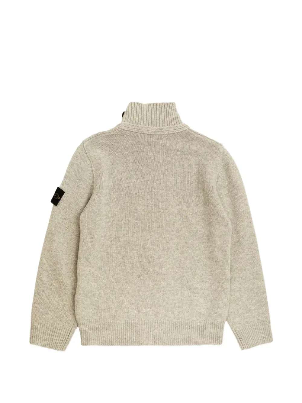 Вязаный кардиган с нашивкой-логотипом Stone Island Junior, бежевый — фото 2