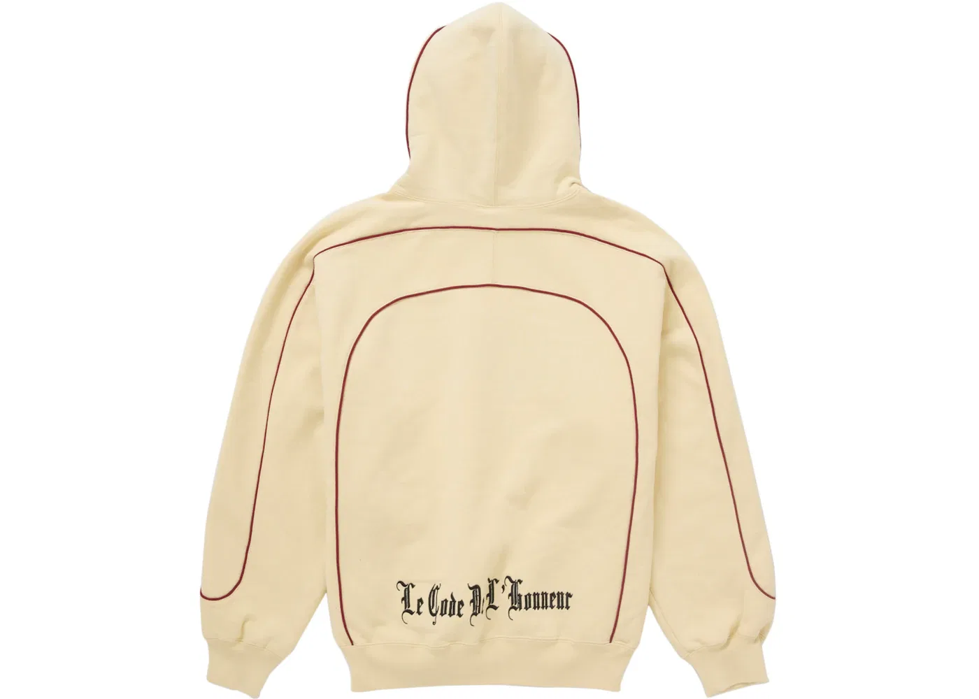 Мужская худи с принтом Supreme Curve Piping Hooded Sweatshirt Natural — фото 2
