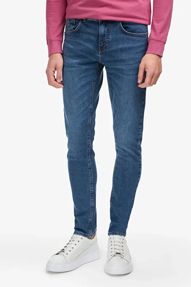 Мужские джинсы скинни U.S. Polo Assn., Mid Blue — фото 2