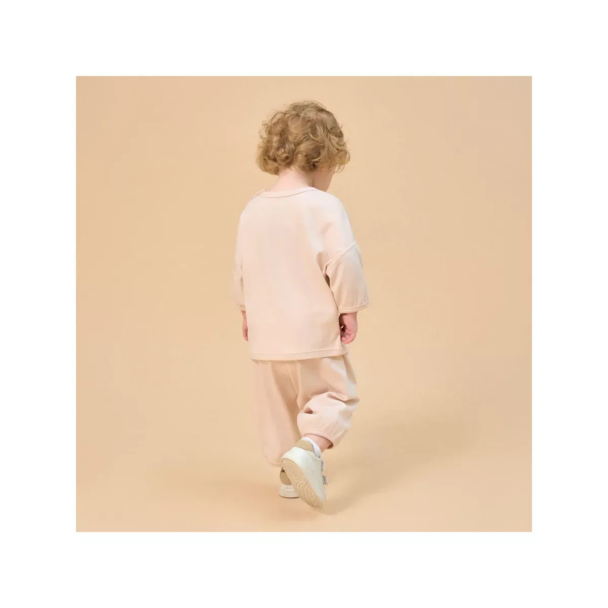 Детский комплект из футера с длинным рукавом Laimi Bloom, Beige — фото 4