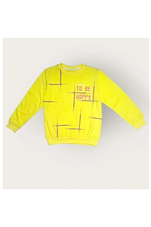 Детский спортивный костюм с принтом To be happy patterned tracksuit Mnk Baby&Kids, Yellow — фото 3