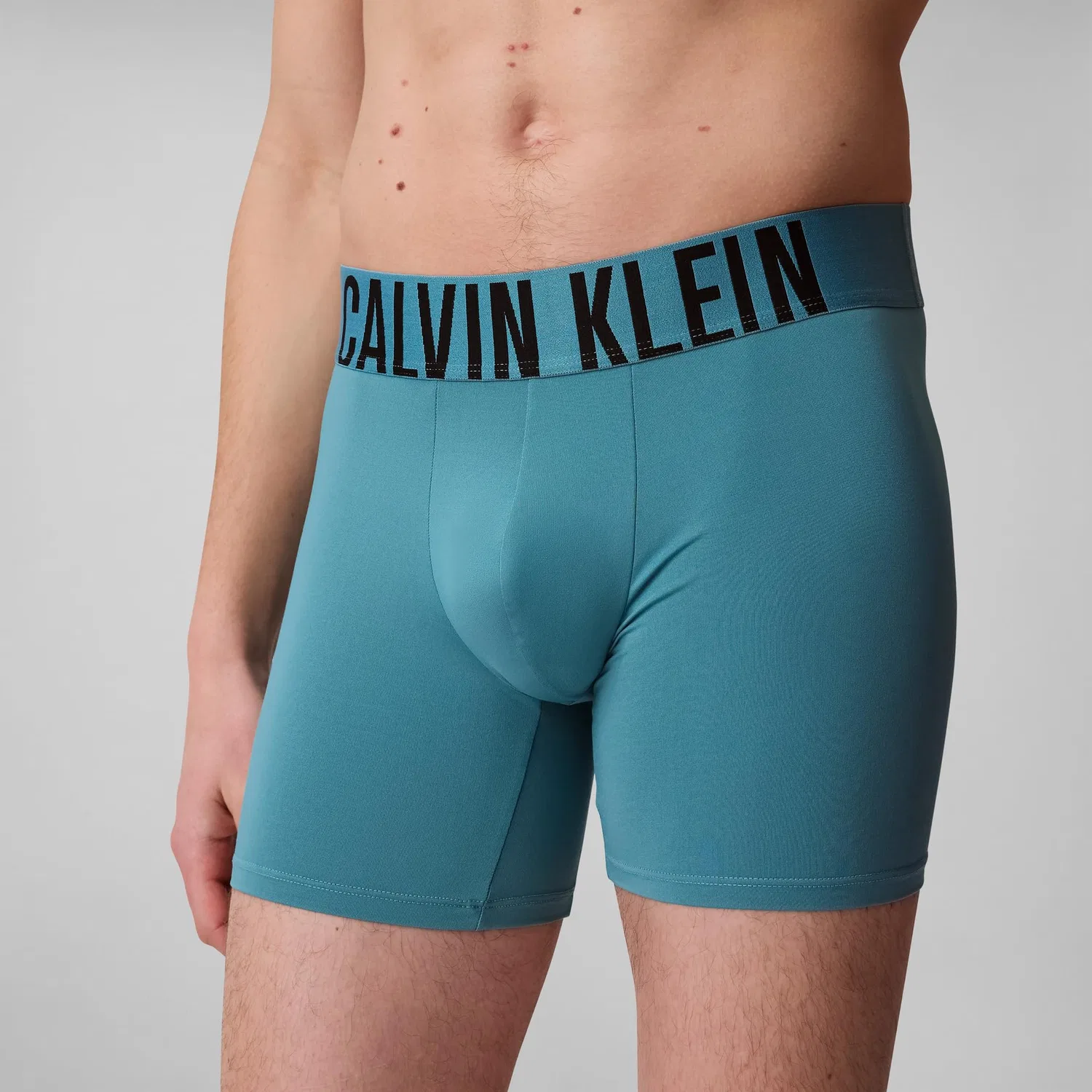 Мужские трусы-слипы с хлопком Calvin Klein, Aqua Bar, Black, Blue Brisk — фото 4