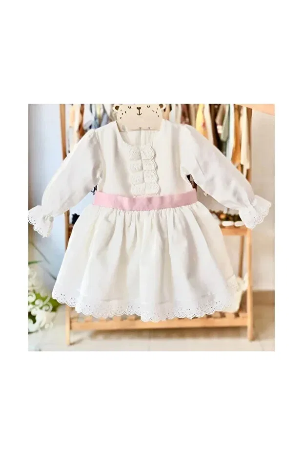 Детское платье для девочек хлопковое Bilge Trend, Pink-White — фото 2