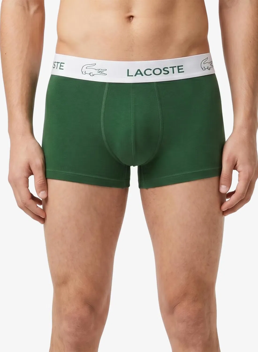 Трусы-боксеры хлопковые комплект из 3 штук Lacoste, зеленый — фото 2