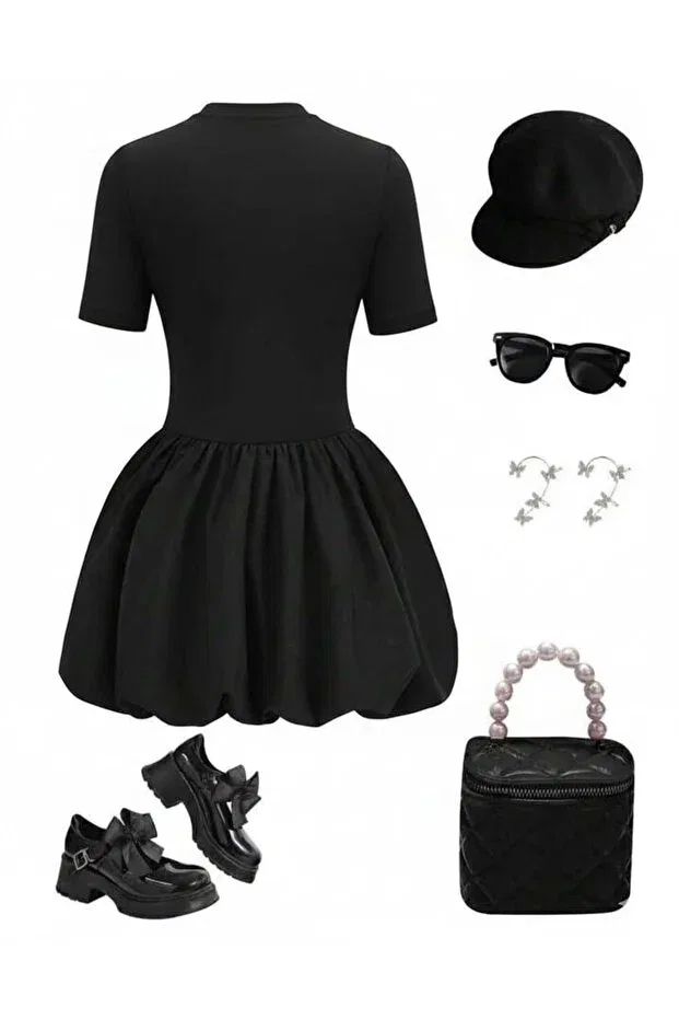 Детское платье для девочек хлопковое My Kids Wear, Black — фото 3