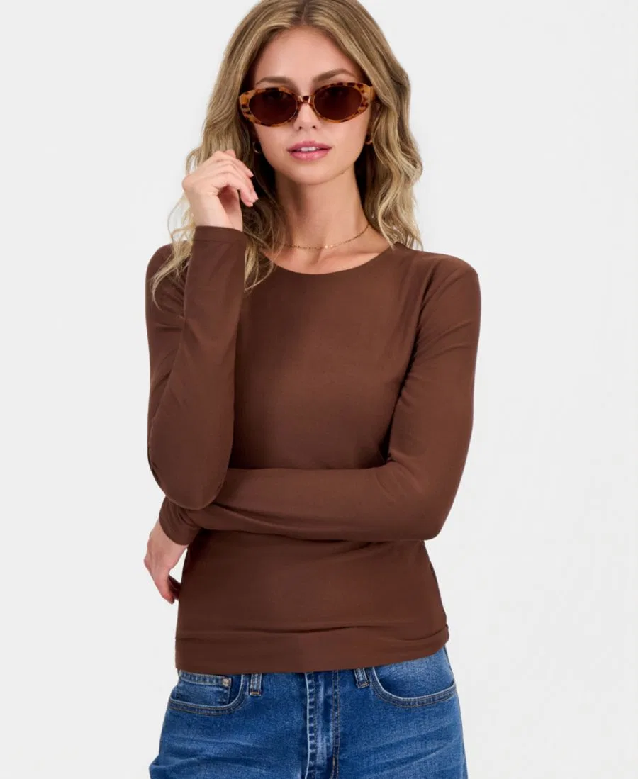 Футболка с длинным рукавом и круглым вырезом Hippie Rose, Shaved Chocolate — фото 2