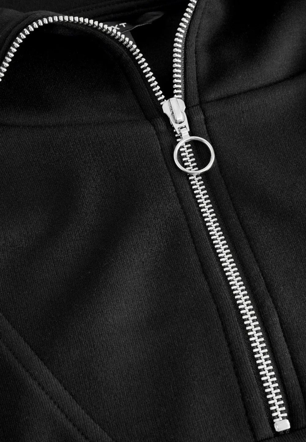 Толстовка стандартного кроя с застежкой-молнией до середины груди Next, Black — фото 2