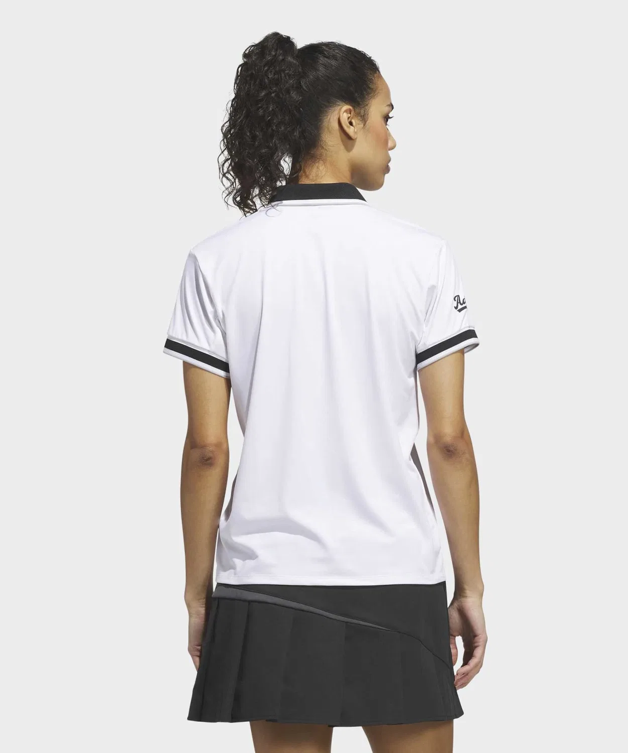 Женский поло-рубашка с коротким рукавом Climacool Flat Knit Collar Polo Shirt Short Sleeve Adidas, Белый — фото 2