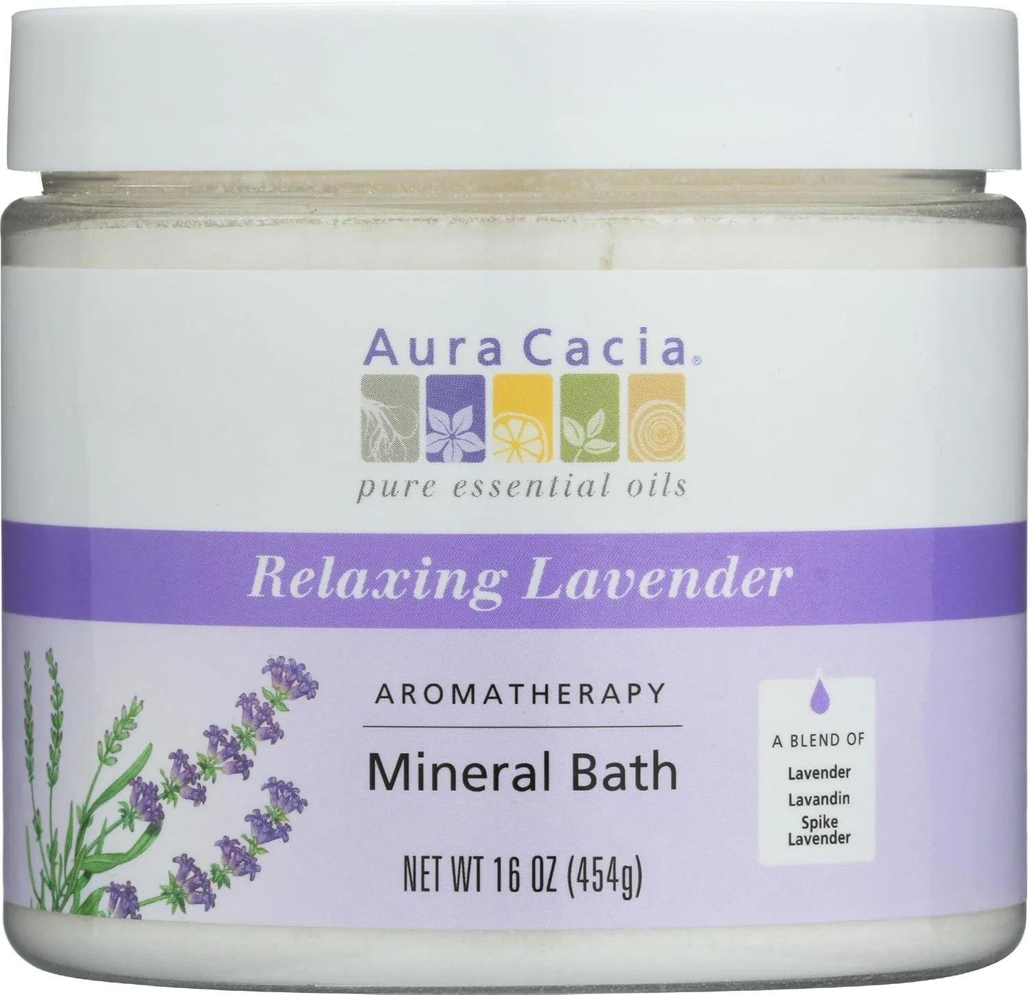 Масло для ванн Relaxing Lavender Aura Cacia, 454 г, Лаванда