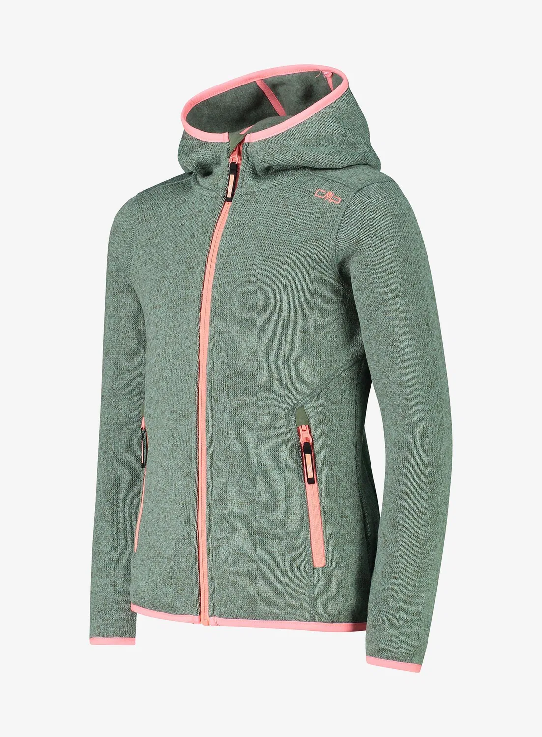 Детская флисовая куртка с капюшоном Fix Hood Cmp, Green Olive Grey — фото 3