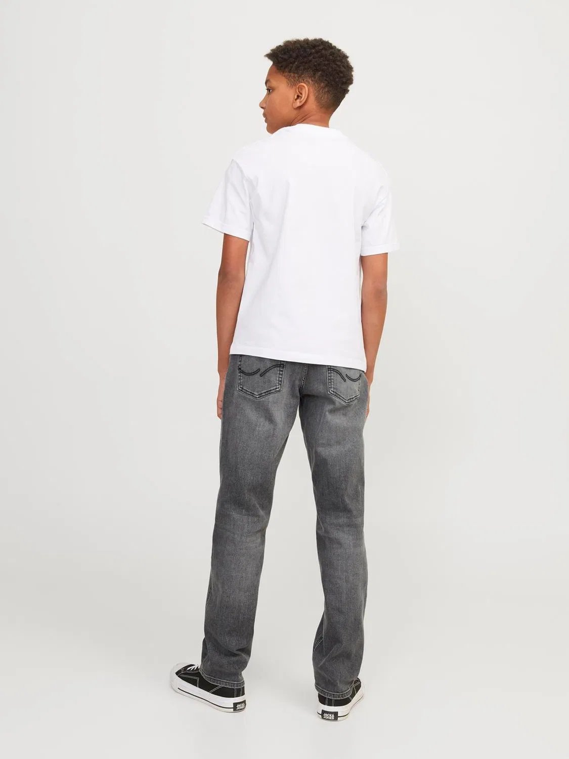 Джинсы прямого кроя, модель Clark JACK & JONES JUNIOR, серый — фото 3