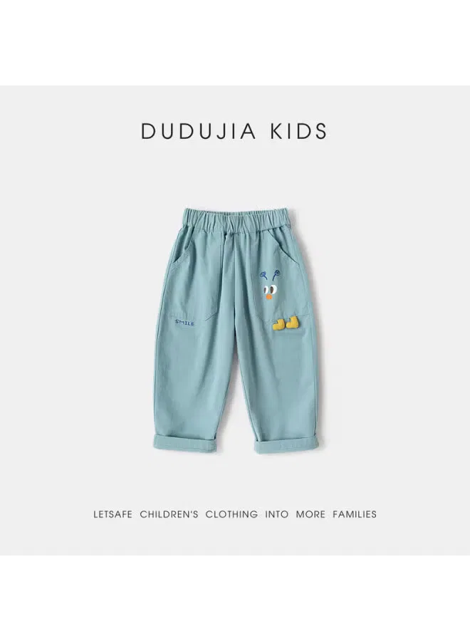 Штаны детские свободные хлопковые Dudu Doodle Home, синий — фото 3