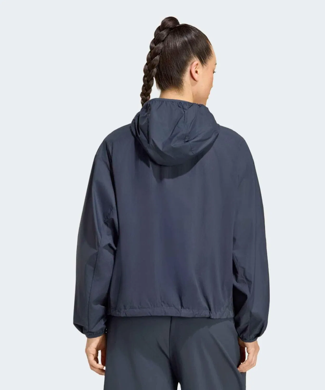 Женская куртка-ветровка свободного кроя с капюшоном Running Woven Jacket Adidas, Grey — фото 2