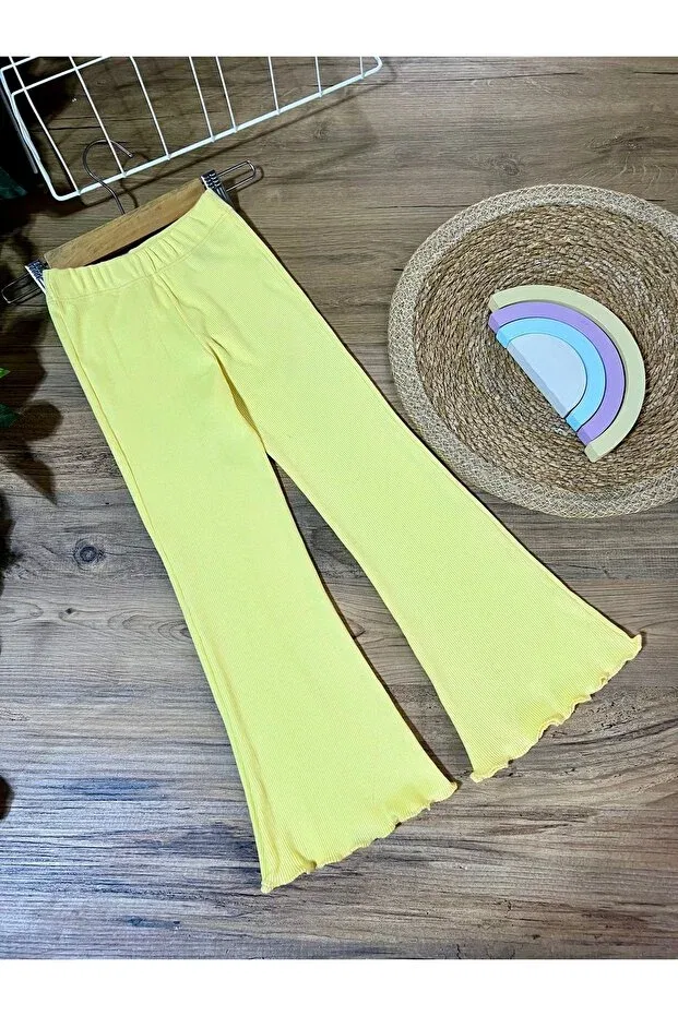 Детские леггинсы для девочек хлопковые light yellow Babyelisco