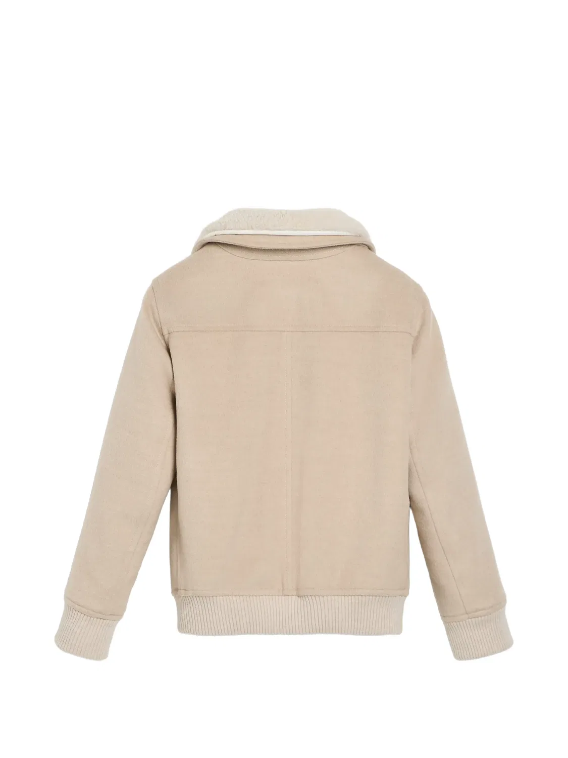 Куртка из вирджинской шерсти с подкладкой Thermore Brunello Cucinelli Kids, нейтральные цвета — фото 2