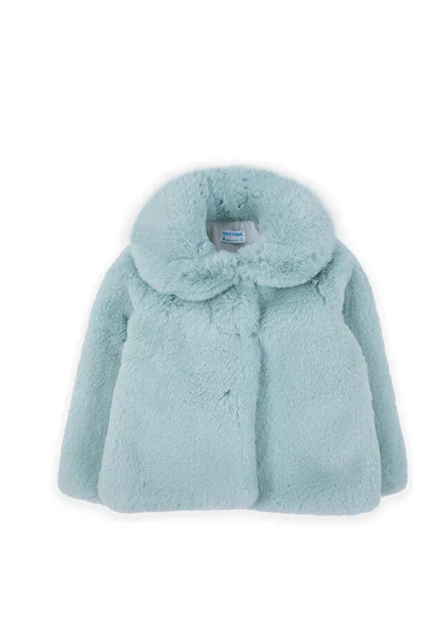 Детское пальто для девочек из плюша Girl'S mint green faux plush fur Mavipink, Mint Green