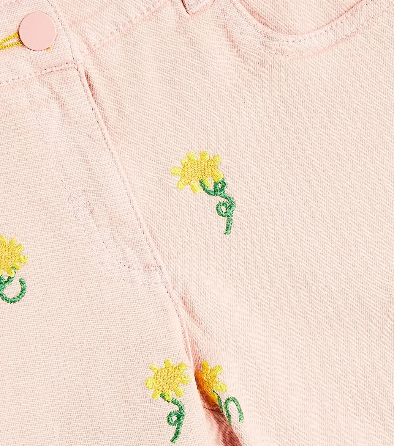 Шорты джинсовые с цветочной вышивкой Stella Mccartney Kids, розовый — фото 3