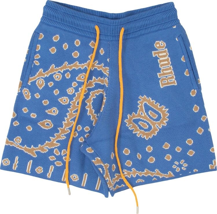 

Шорты Rhude Bandana Knit Short 'Light Blue/Tan/Creme', синий