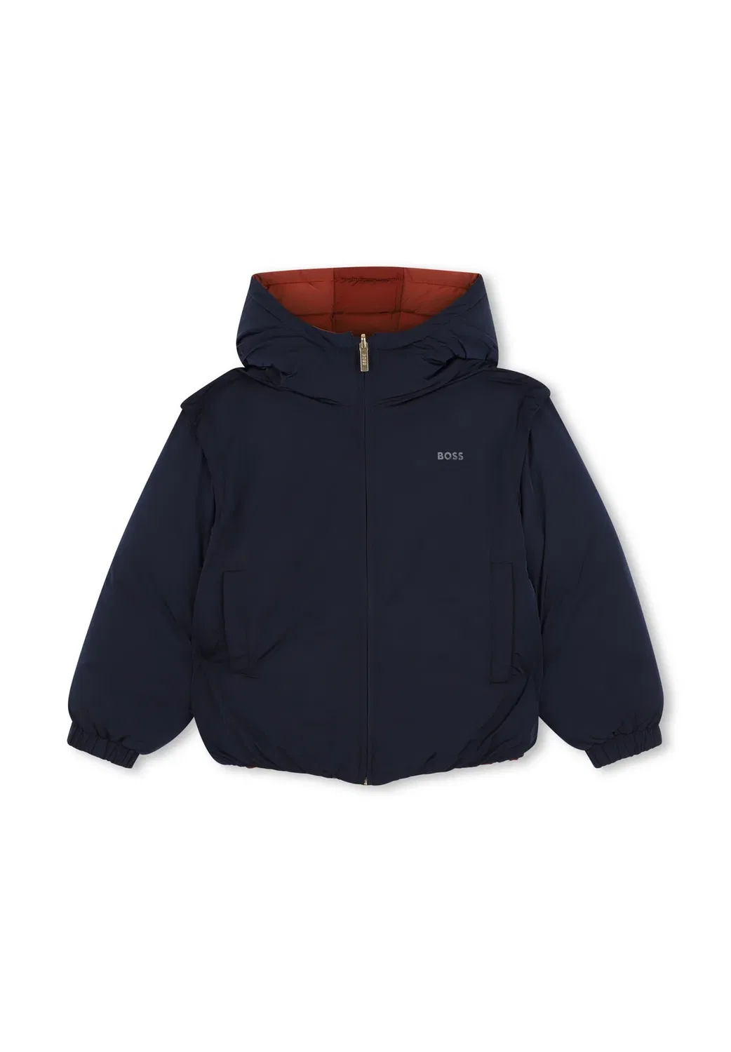 Двусторонняя пуховая куртка для детей и подростков - зимняя куртка Boss Kidswear, Navy — фото 2