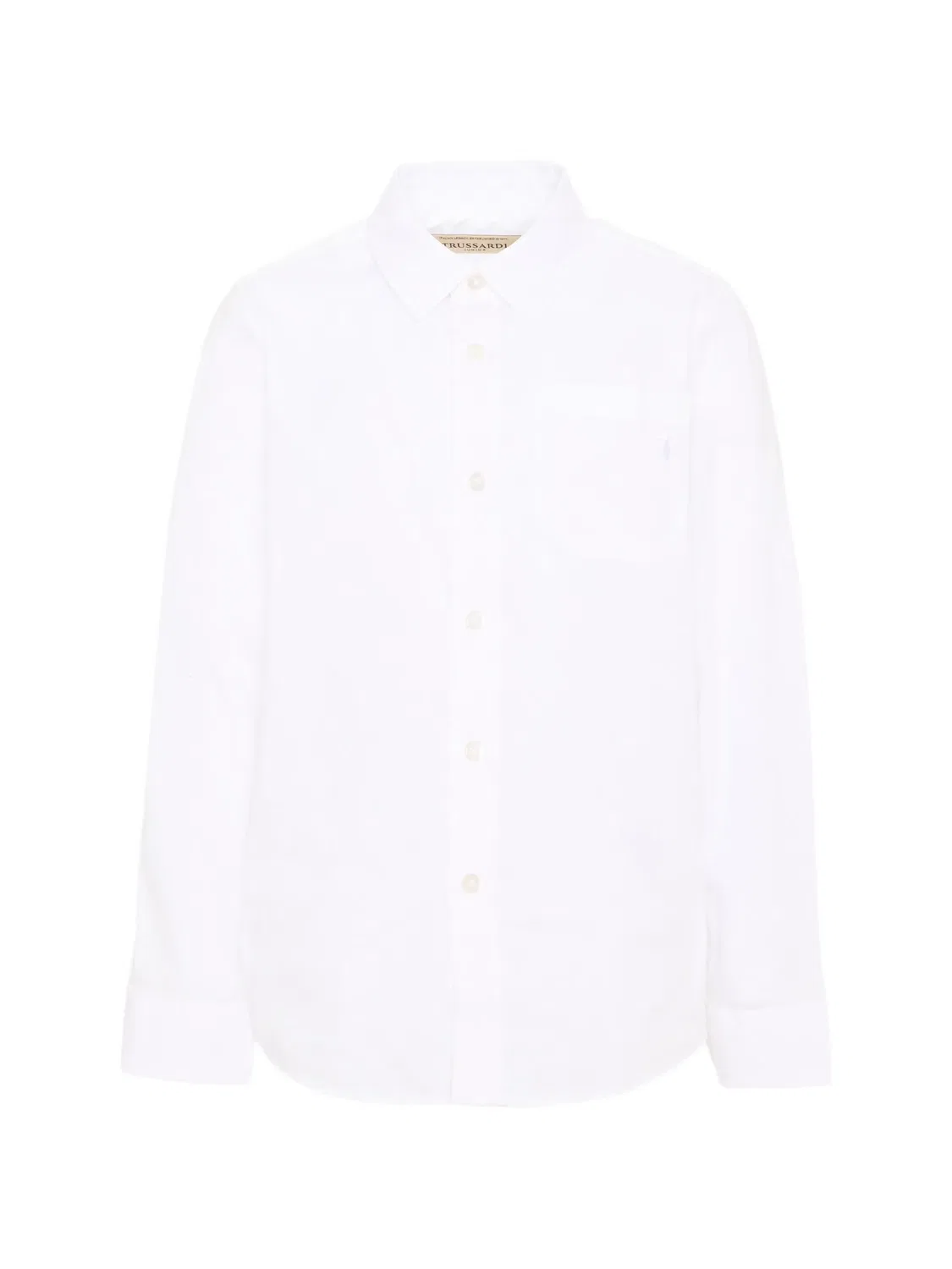 Рубашка с нагрудным карманом и длинными рукавами Trussardi Junior, белый