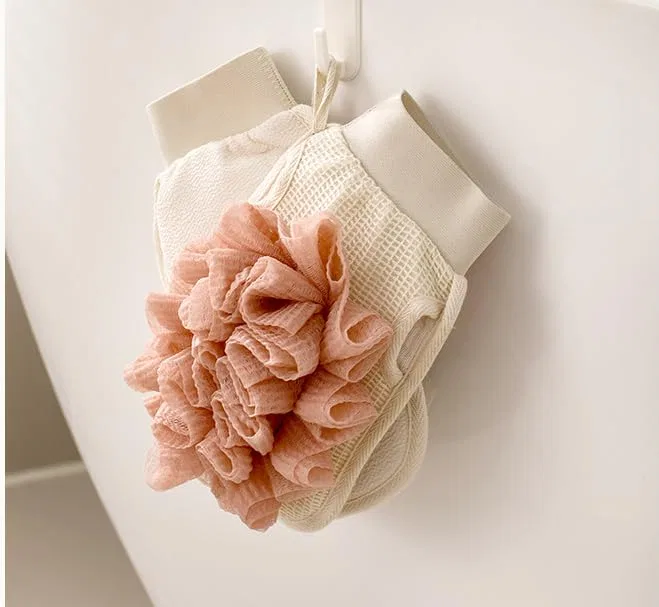 Мочалка для душа двусторонняя, KIGPOR, набор 2 шт, 12 x 12 x 12 см, Rose — фото 3