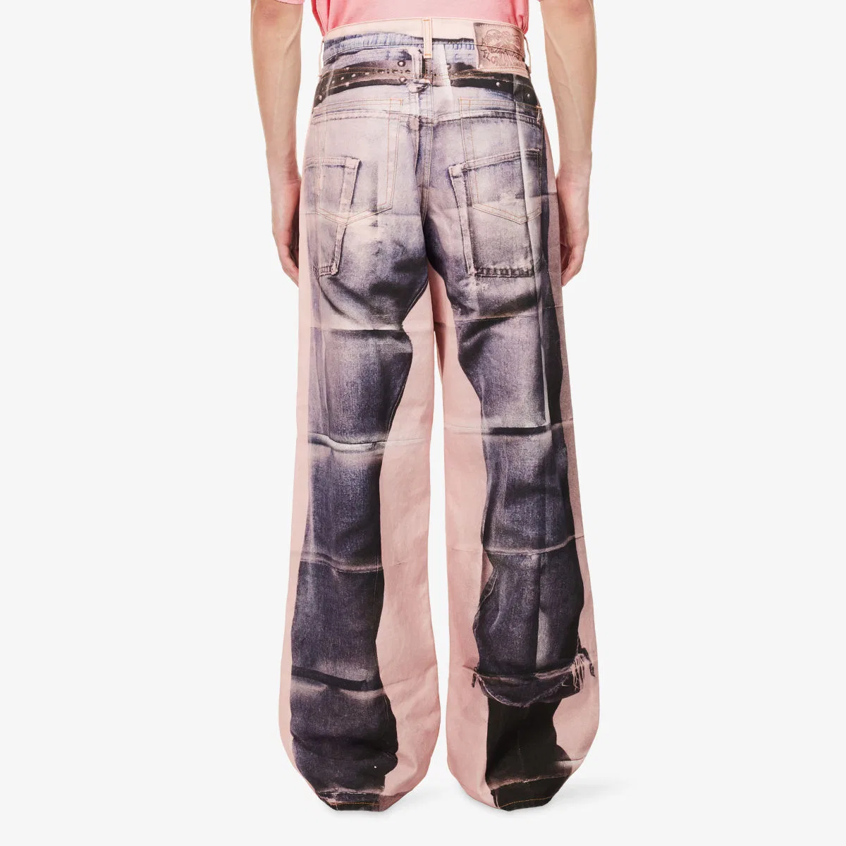 Джинсы прямого кроя Trompe-l'œil Acne Studios, синий/розовый — фото 4