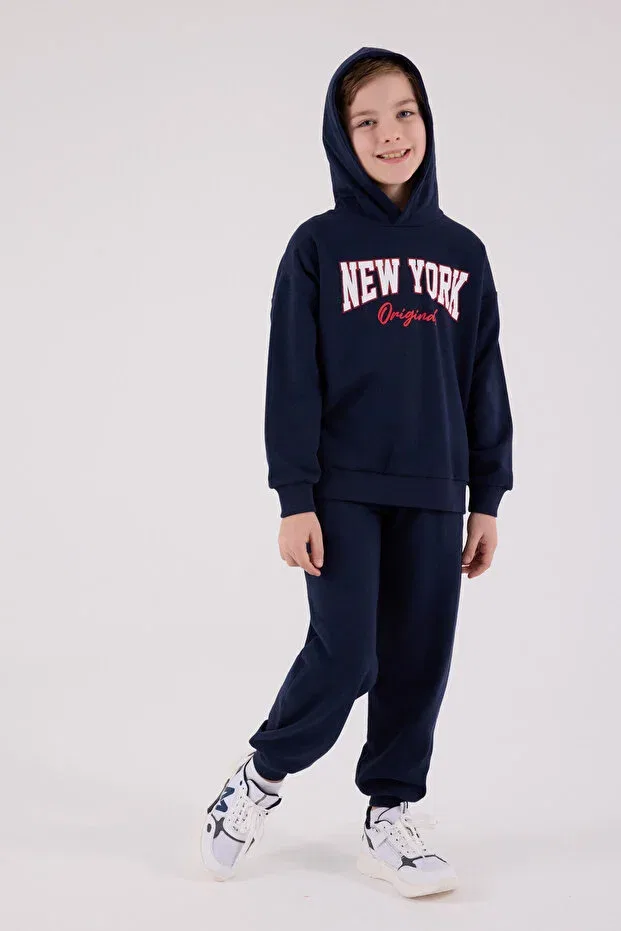 Детский спортивный костюм с принтом Rolypoly, Navy Blue — фото 3