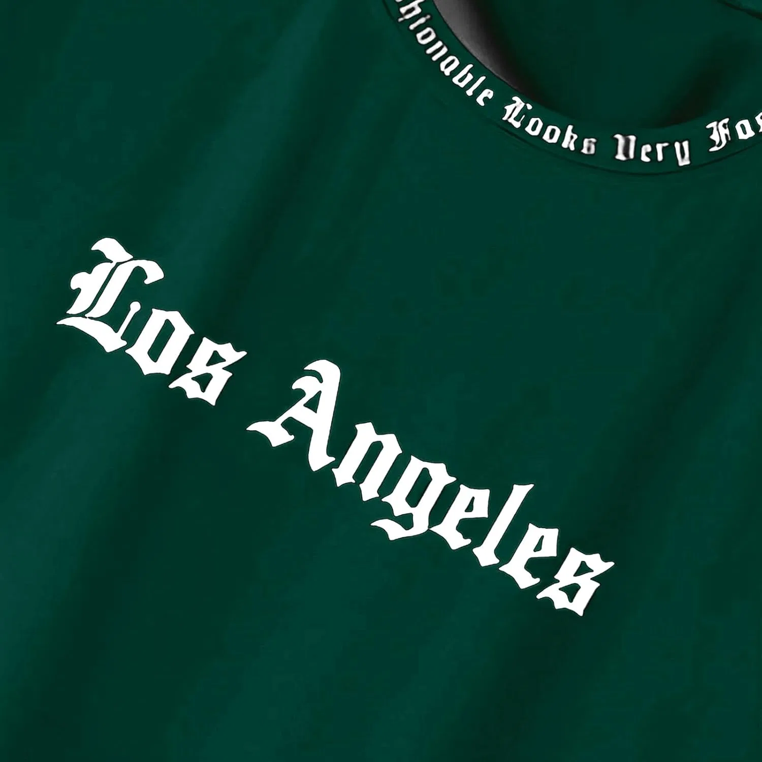 Мужская футболка с алфавитным принтом Regular Fit, Dark Green — фото 4