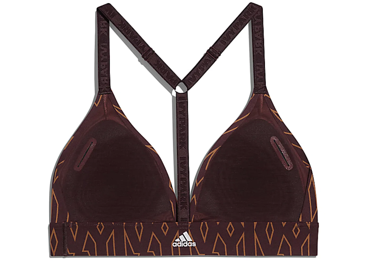 Женский бюстгальтер треугольной формы с низкой поддержкой Bra Adidas, Wild Brown/Night Red — фото 2