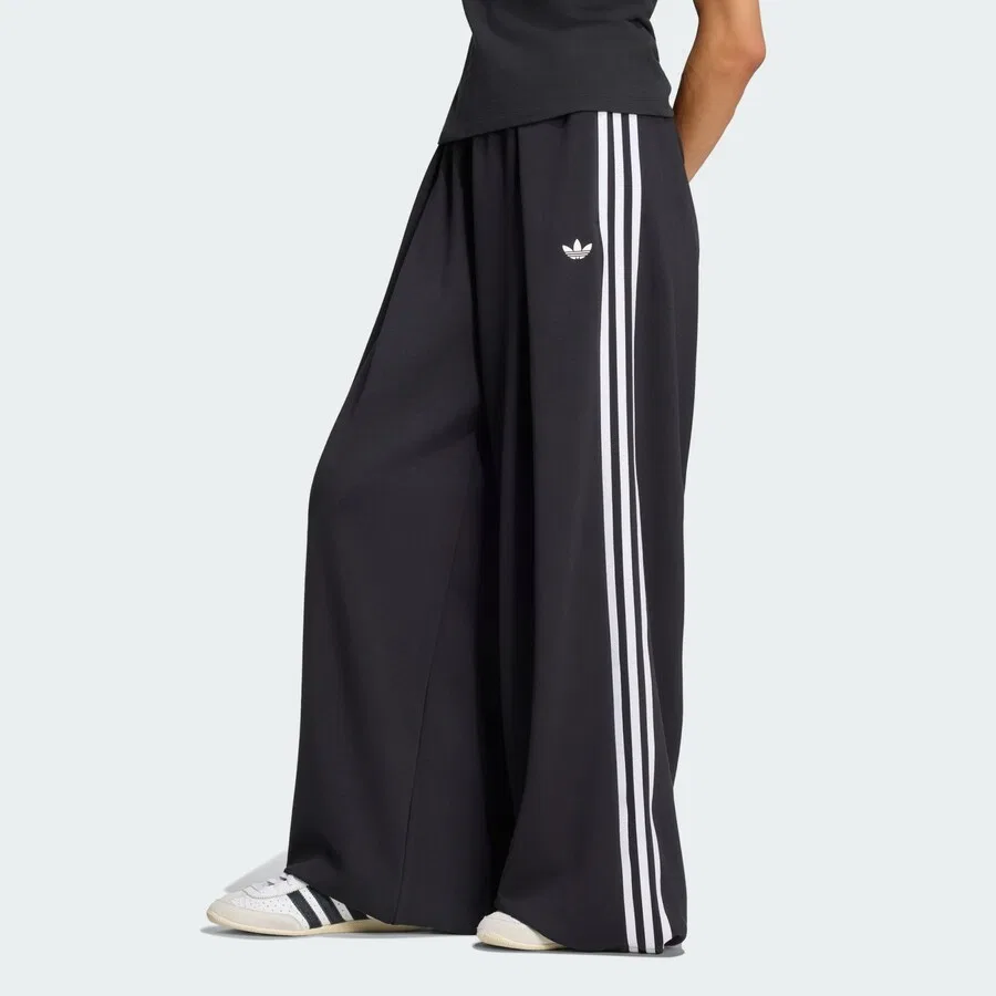 Брюки Adidas Originals свободного кроя со складками спереди, модель, черные — фото 2
