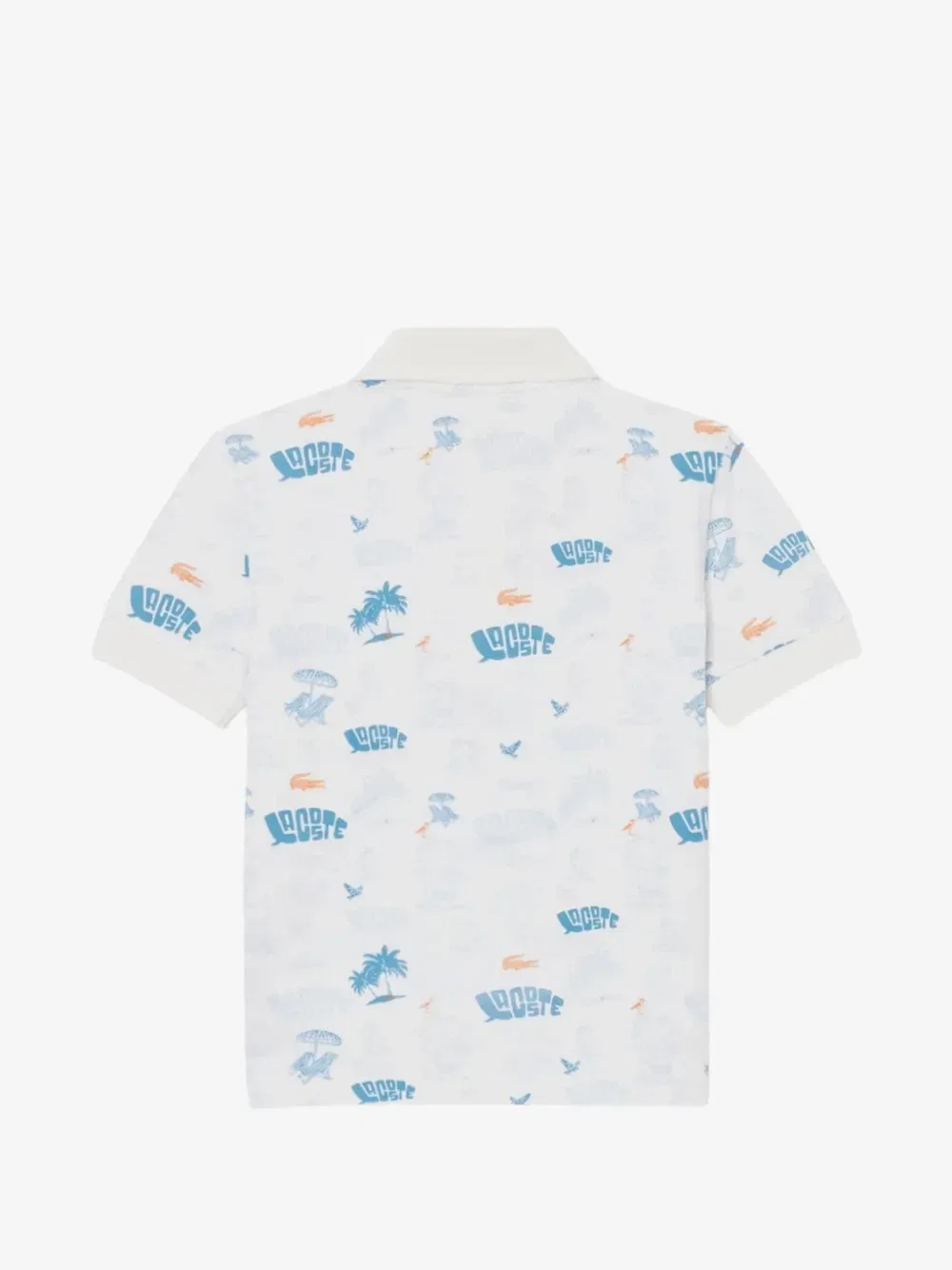 Рубашка поло из ткани пике с графичным принтом Lacoste Kids, белый — фото 2