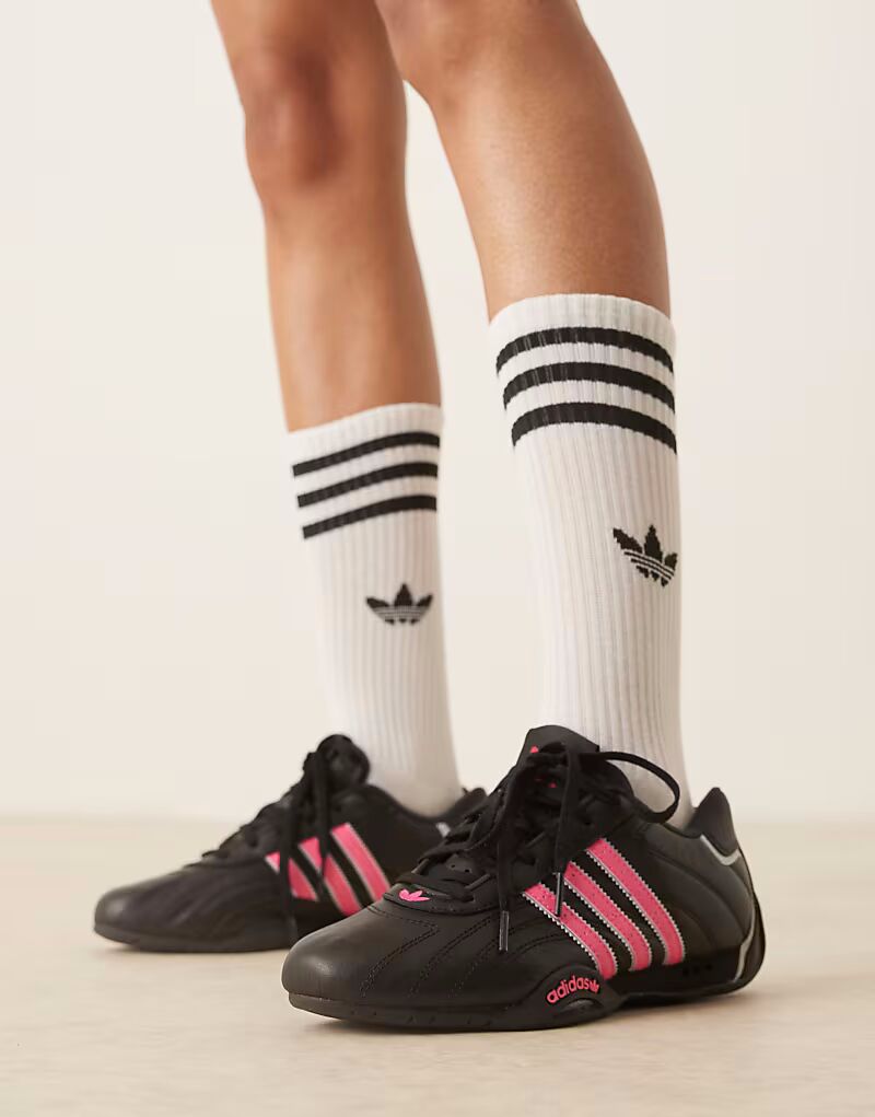 Кроссовки Adidas Originals AdiRacer Low черного и розового цвета — фото 3