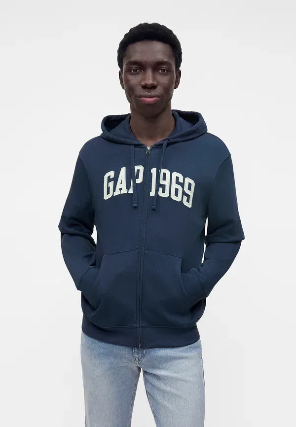 Толстовка на молнии Gap, темно-синий — фото 4