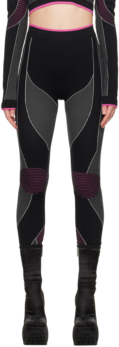 

Черно-розовые бесшовные леггинсы Rossignol Edition Balmain