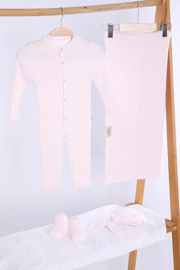 Детский комплект боди-комбинезонов органический трикотаж Babyhola, Pink