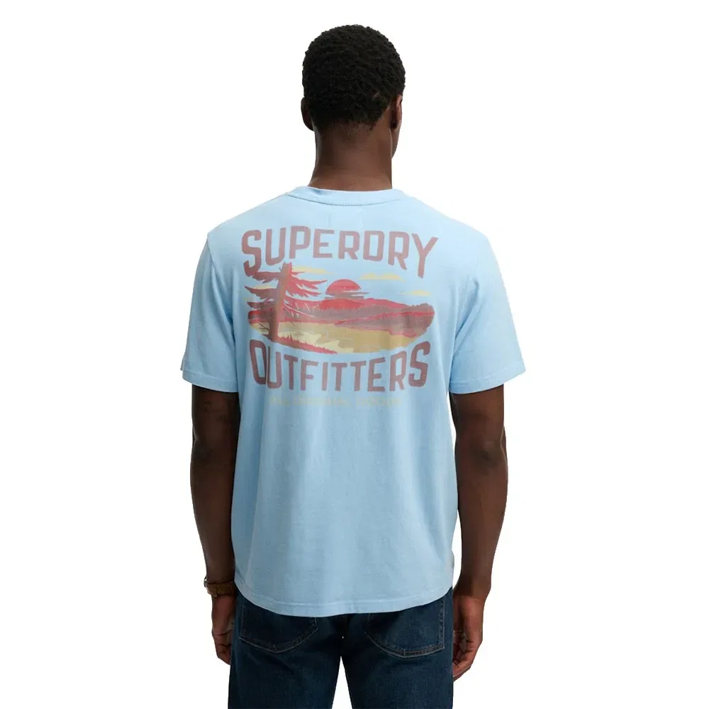 Мужская футболка с принтом Outdoors Mountain Relaxed Fit Superdry, Blue — фото 2