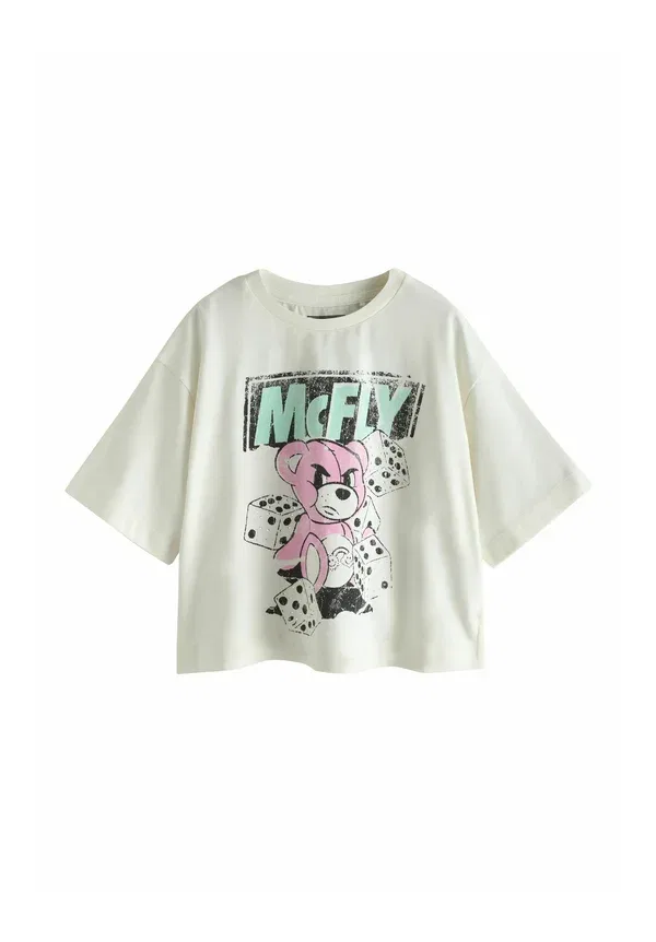 Футболка хлопковая Regular fit - mcfly oversized boxy graphic t-shirt, Next, белый — фото 4