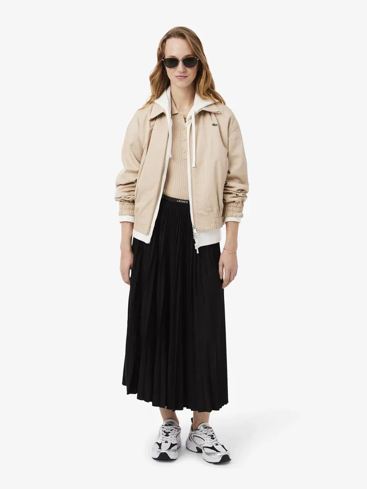 Юбка длинная LACOSTE Essential, плиссированная, черная — фото 4