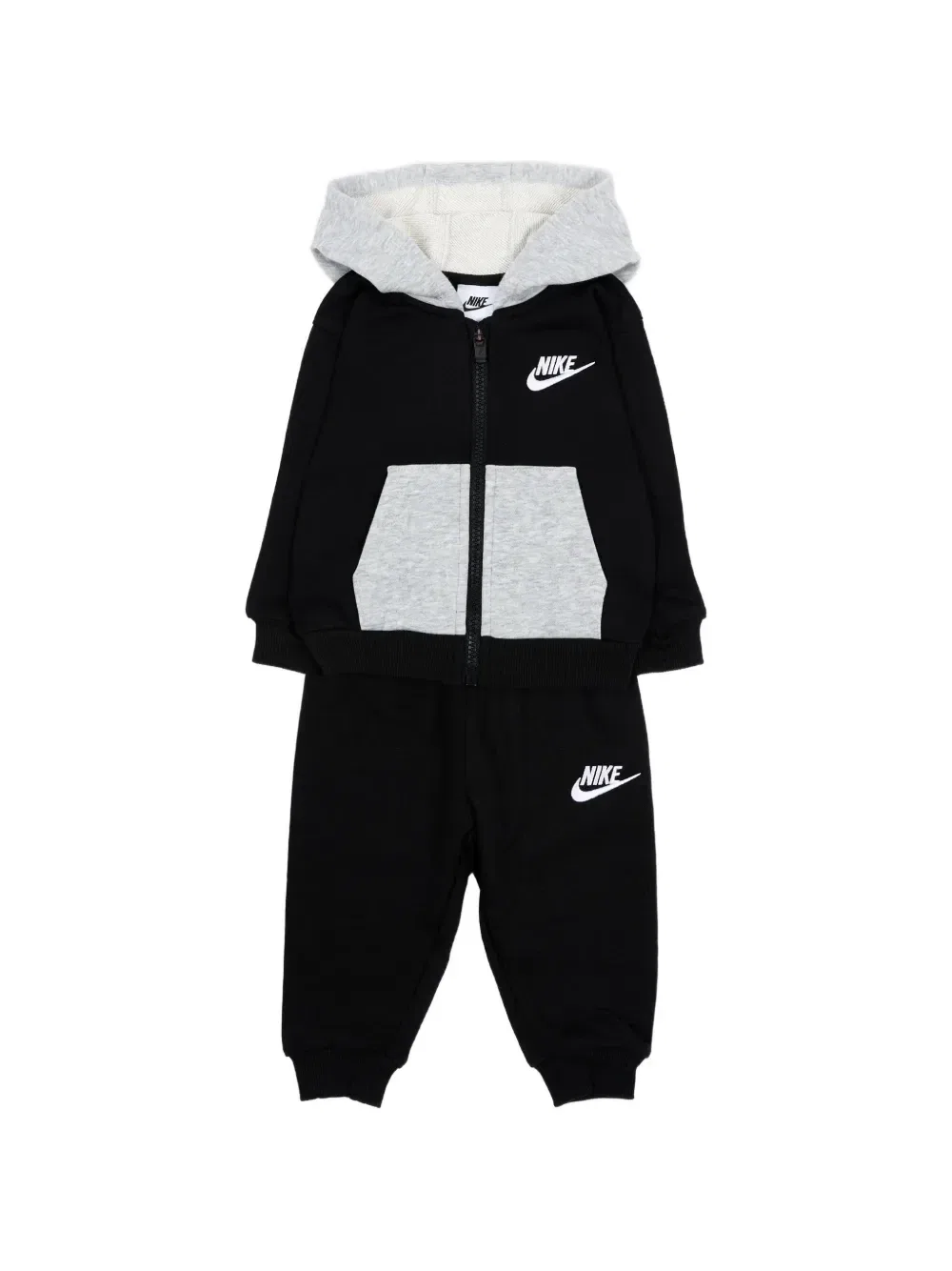 Комплект из трех предметов: спортивный костюм на молнии с логотипом Nike Kids, черный — фото 2