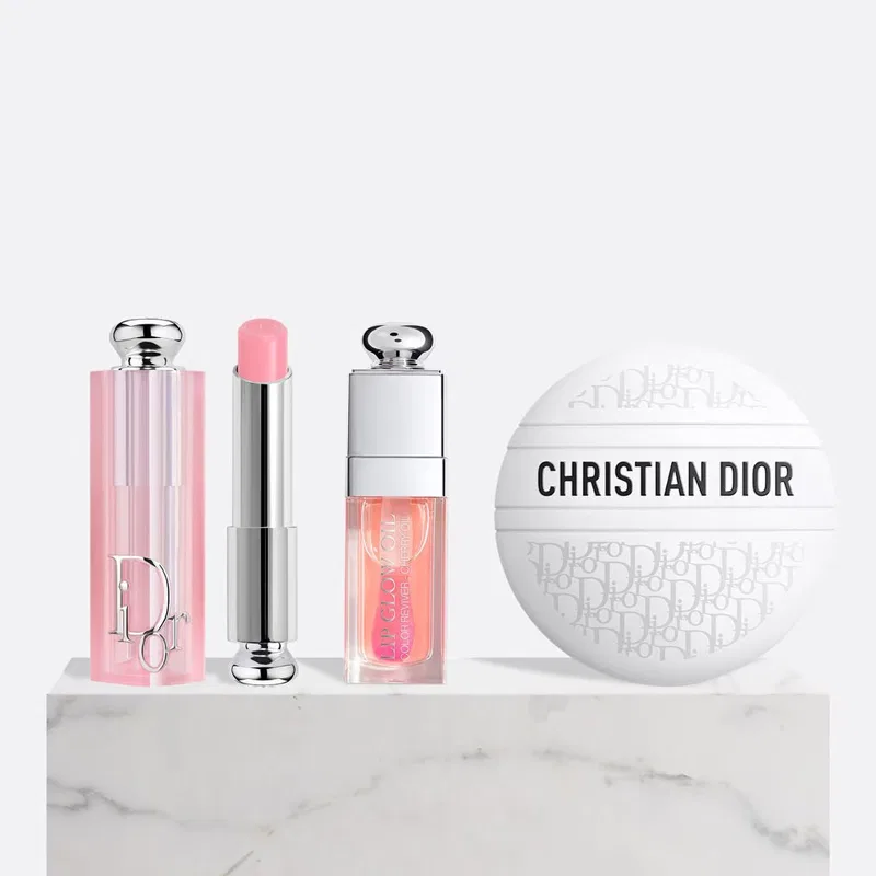 Женский набор для ухода за кожей с кремом и блеском для губ, DIOR, Pink — фото 3