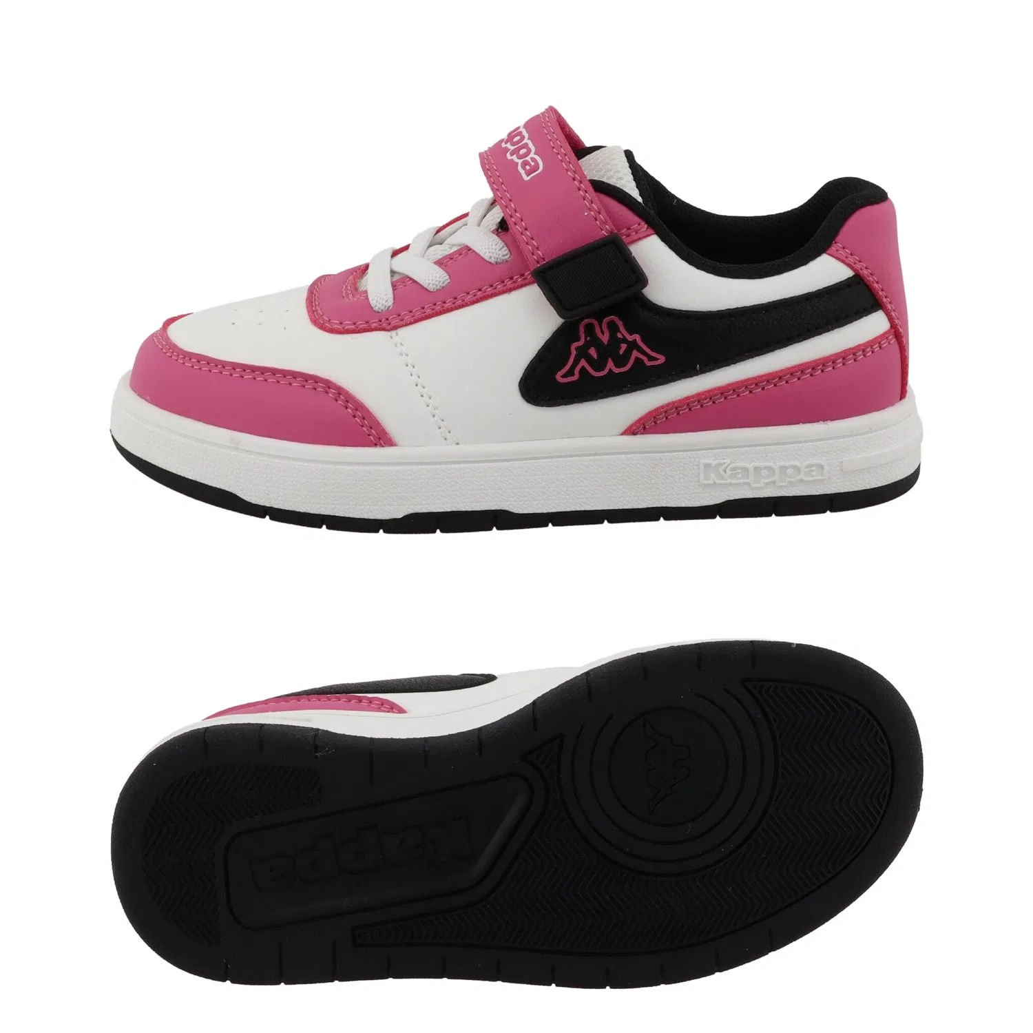 Детские кроссовки на шнуровке Kappa KORA, Pink/White/Black — фото 4