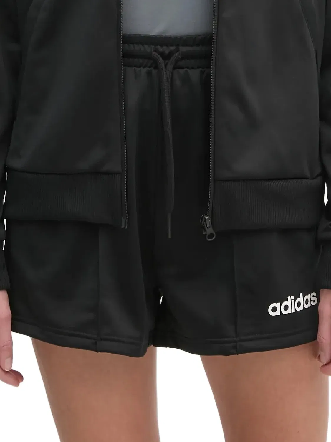 Комплект Linear S из топа и шортов с кулиской Adidas, черный