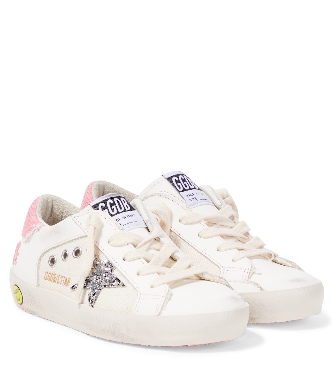 

Кроссовки Super-Star с кожаными вставками Golden Goose Kids, White/Silver/Pink