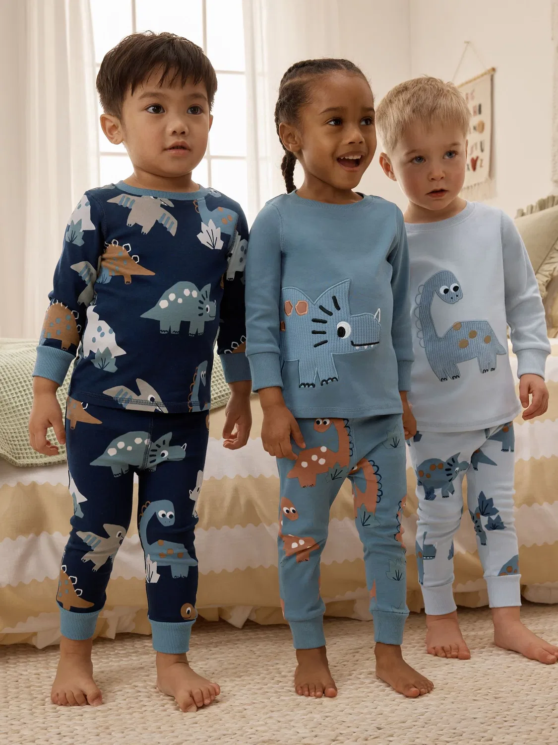 Пижама Next Snuggle 3 Pack, Navy/Grey Dinosaur