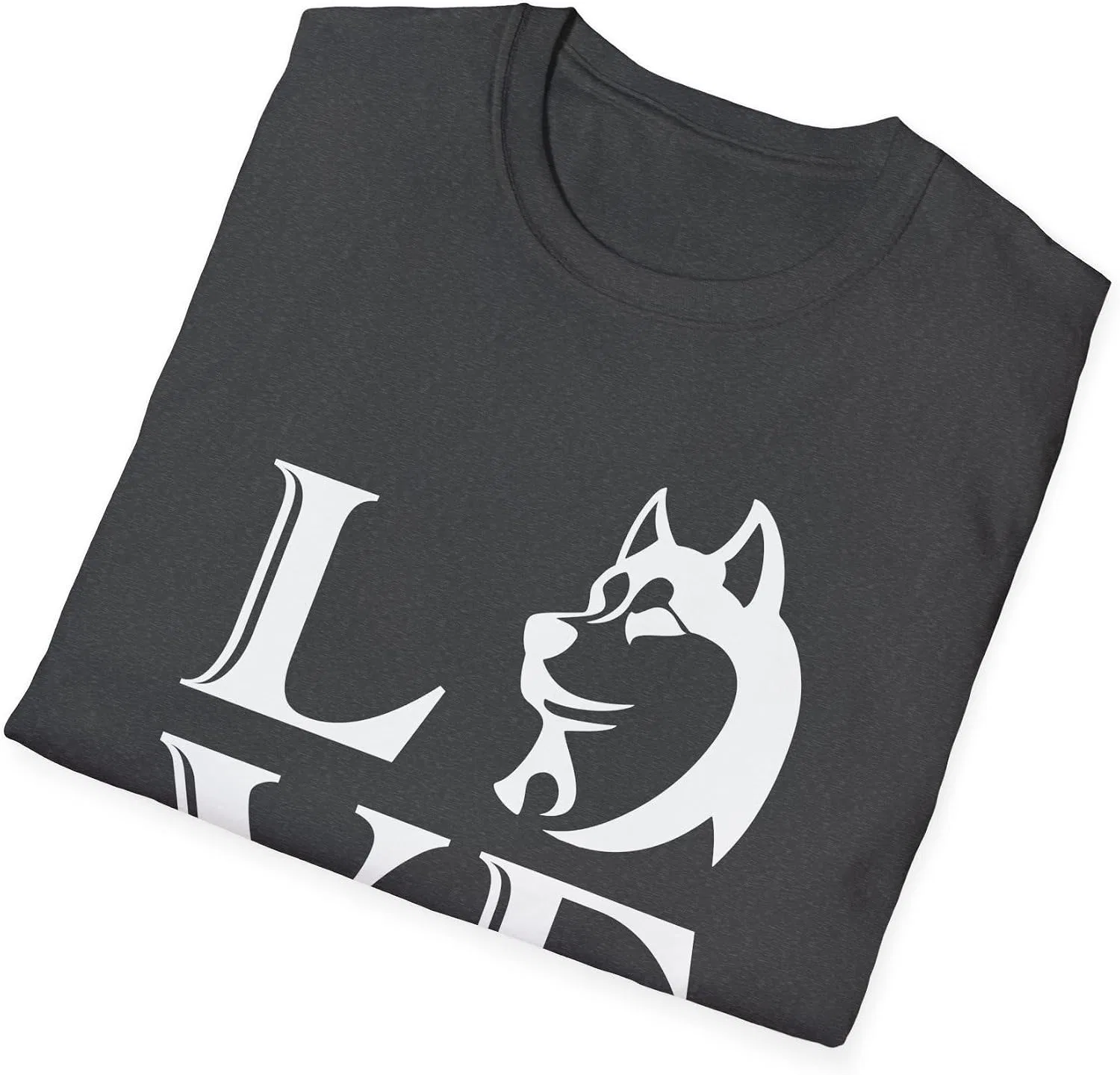 Мужская футболка с принтом Dog Love Gildan 64000, Dark Heather — фото 4